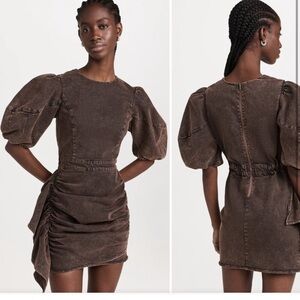 RHODE | Dresses | Rhode Brown Puff Sleeve Dress Nwt | Poshmark
